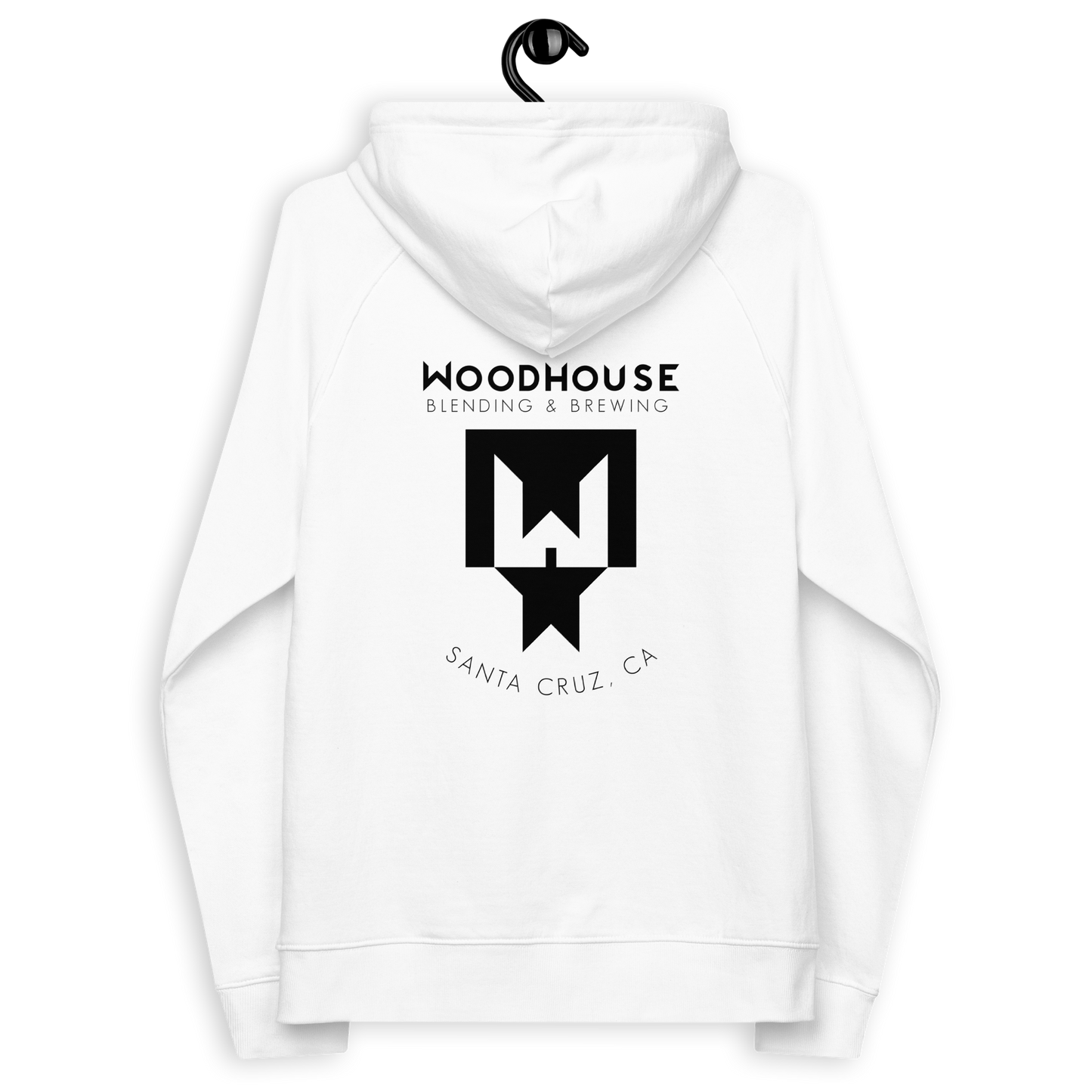 Whbb — white unisex eco raglan hoodie
